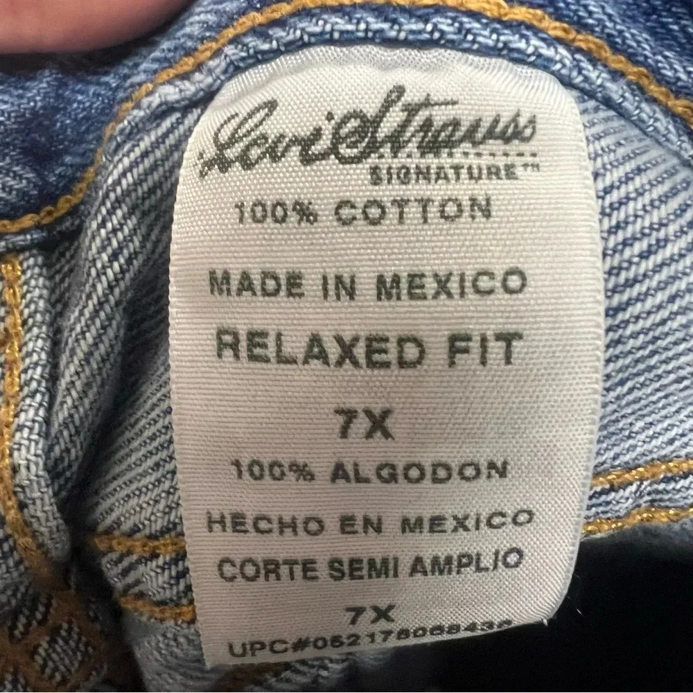 Vintage Levi Strauss Signature straight leg jeans 100% cotton size 7X - Picture 6 of 6